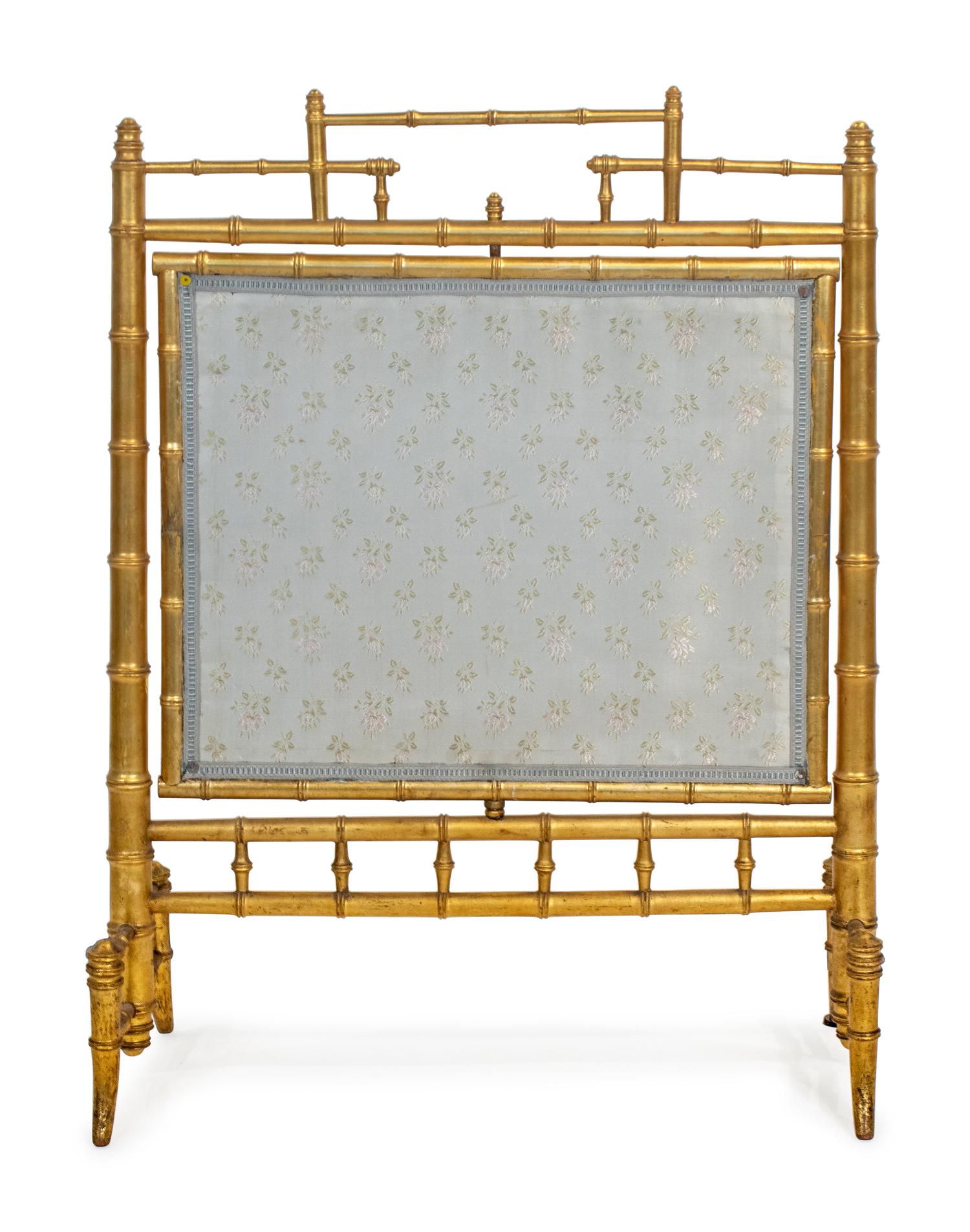 A Louis Philippe Style Giltwood Faux Bamboo Firescreen