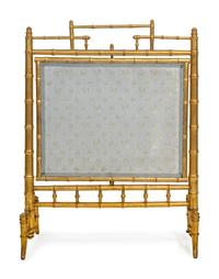 A Louis Philippe Style Giltwood Faux Bamboo Firescreen