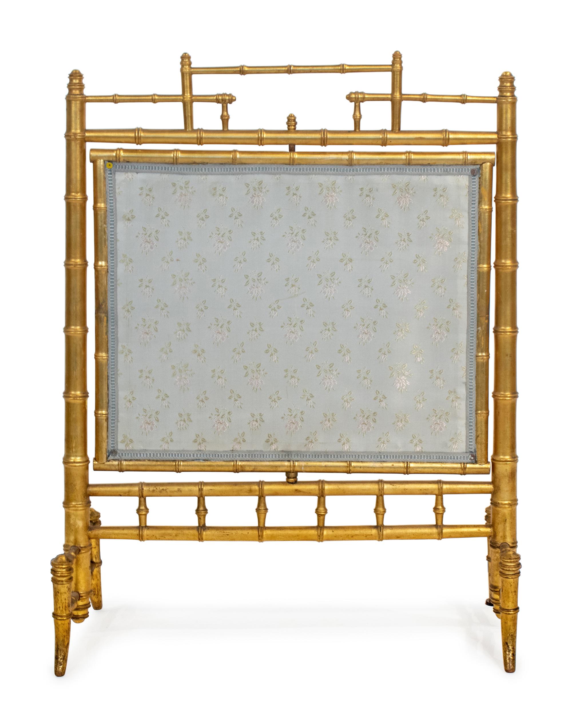 A Louis Philippe Style Giltwood Faux Bamboo Firescreen