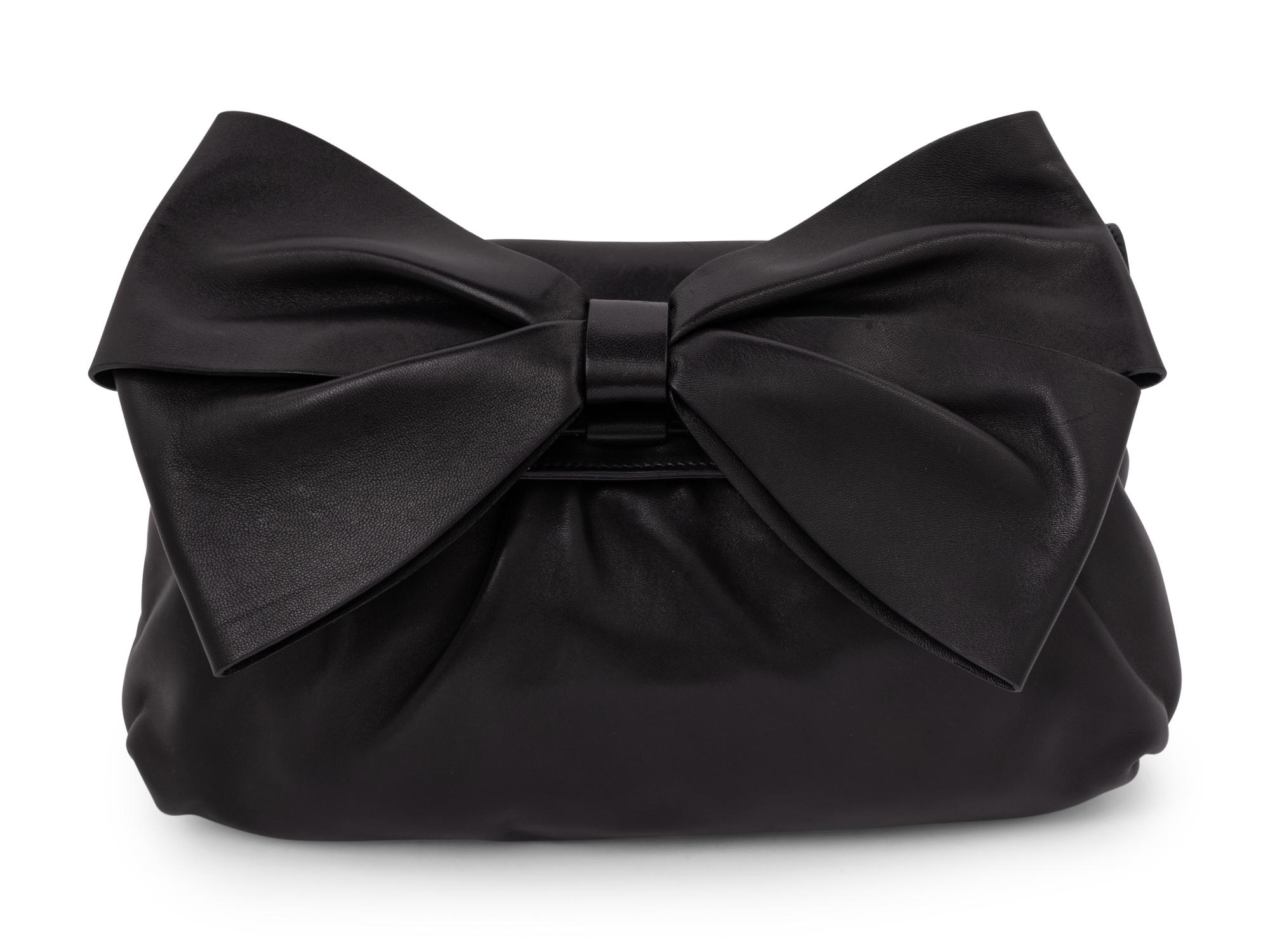 Black Valentino Leather Bow Bag