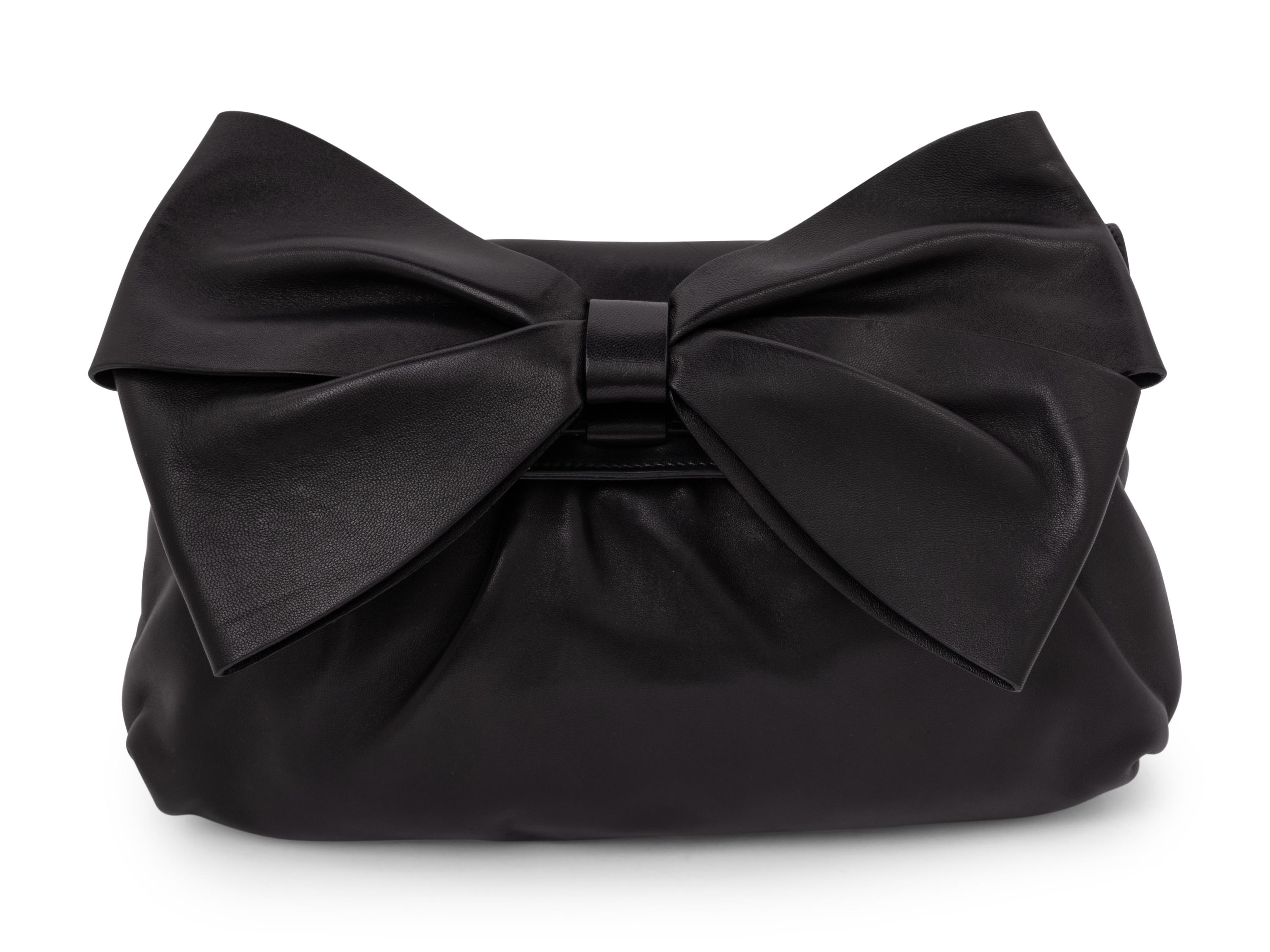 Black Valentino Leather Bow Bag