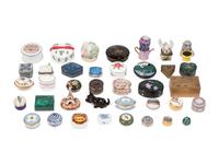 A Collection of Porcelain and Enamel Small Boxes