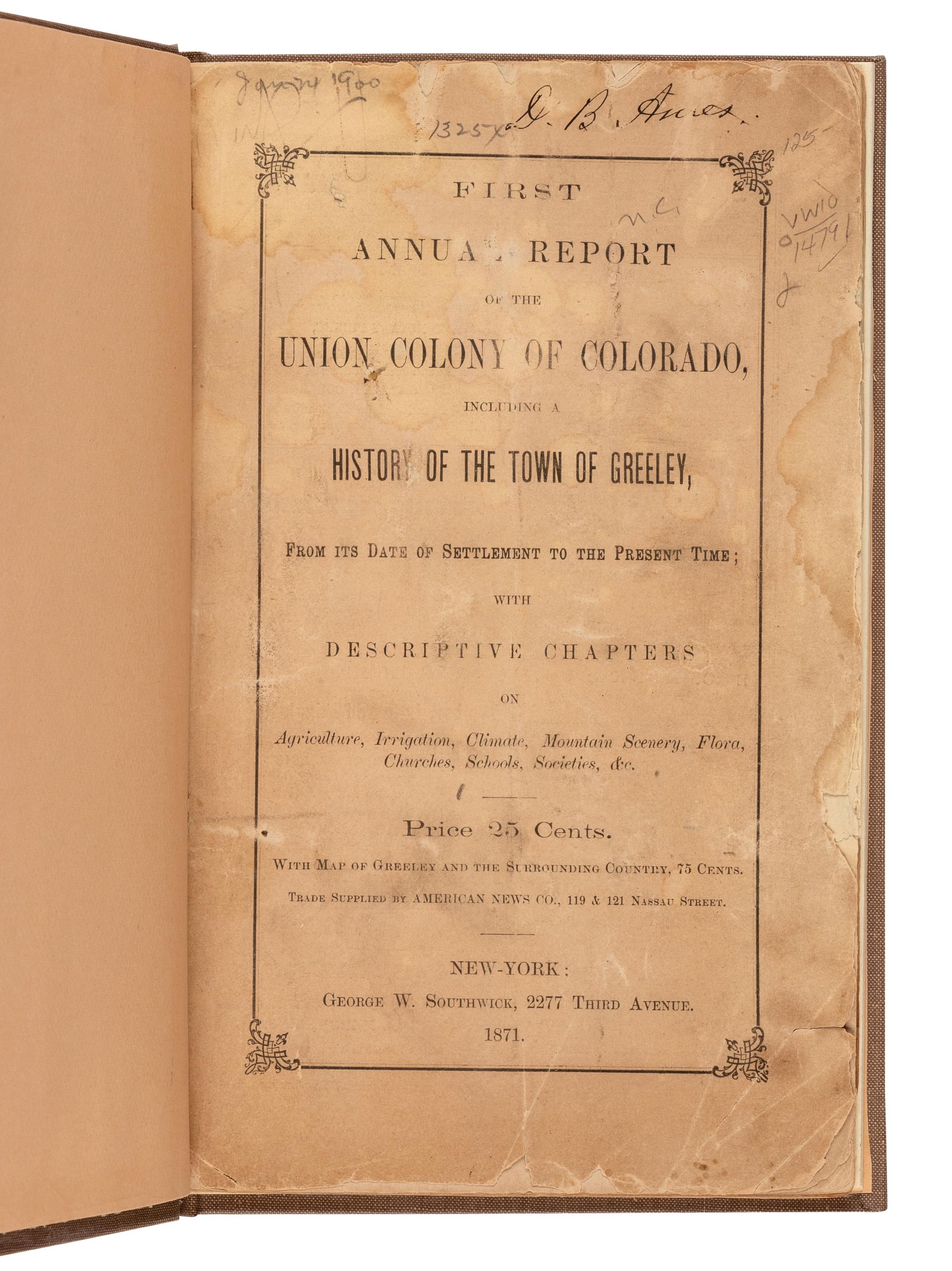 [COLORADO]. HALL, Frank (1836-1918). History of the State of Colorado. Chicago: The Blakely Printing Company, 1889-1895.
