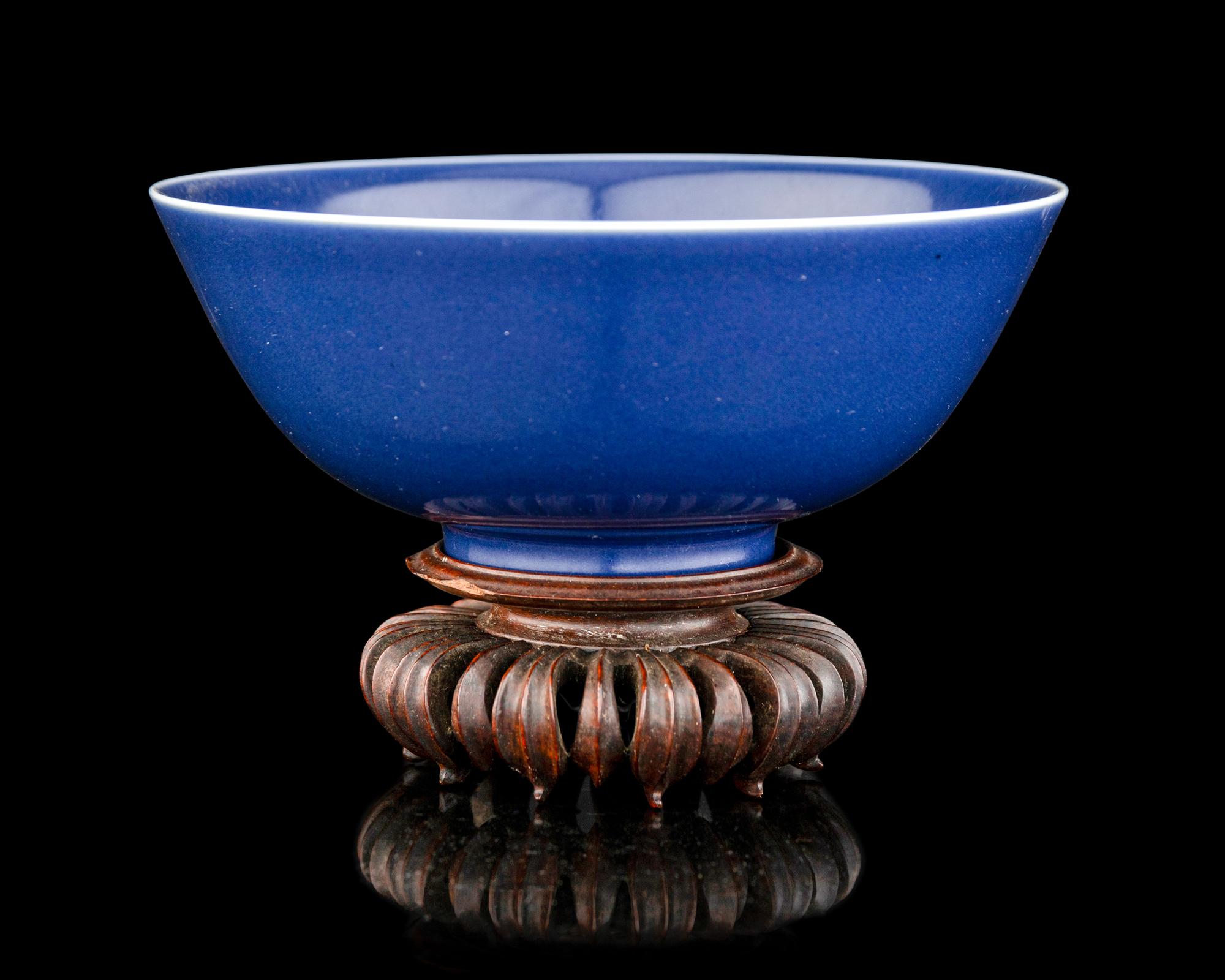 A Chinese Blue Glazed Porcelain Bowl