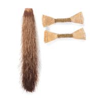 Plains Dentalia Shell and Brass Wire Hair Ornaments, PLUS Beaded Porcupine Hair Brush