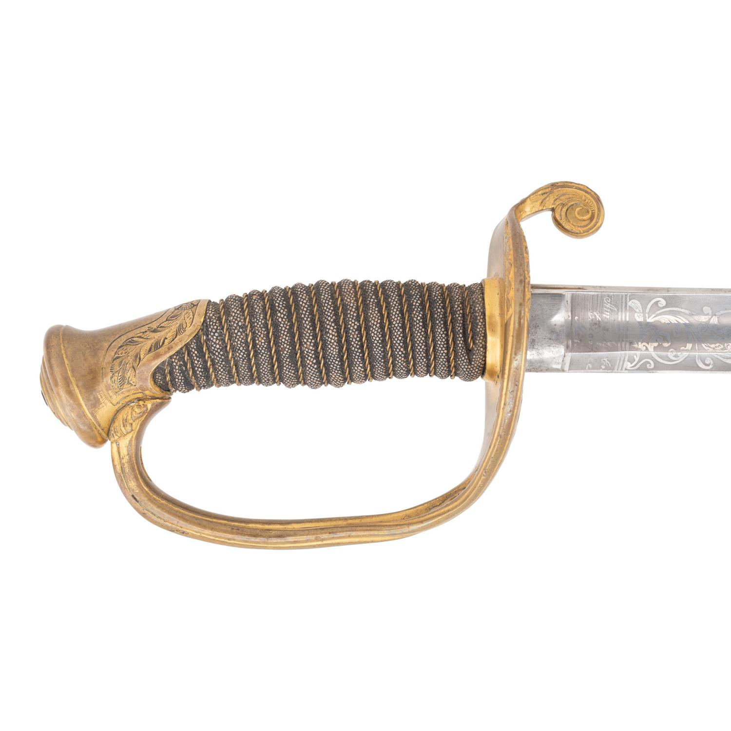 Very Fine Ames Model 1850 Foot Officers Sword & Scabbard