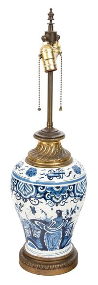 A Delft Earthenware Table Lamp Height 26 inches. — PRE-WAR ERA