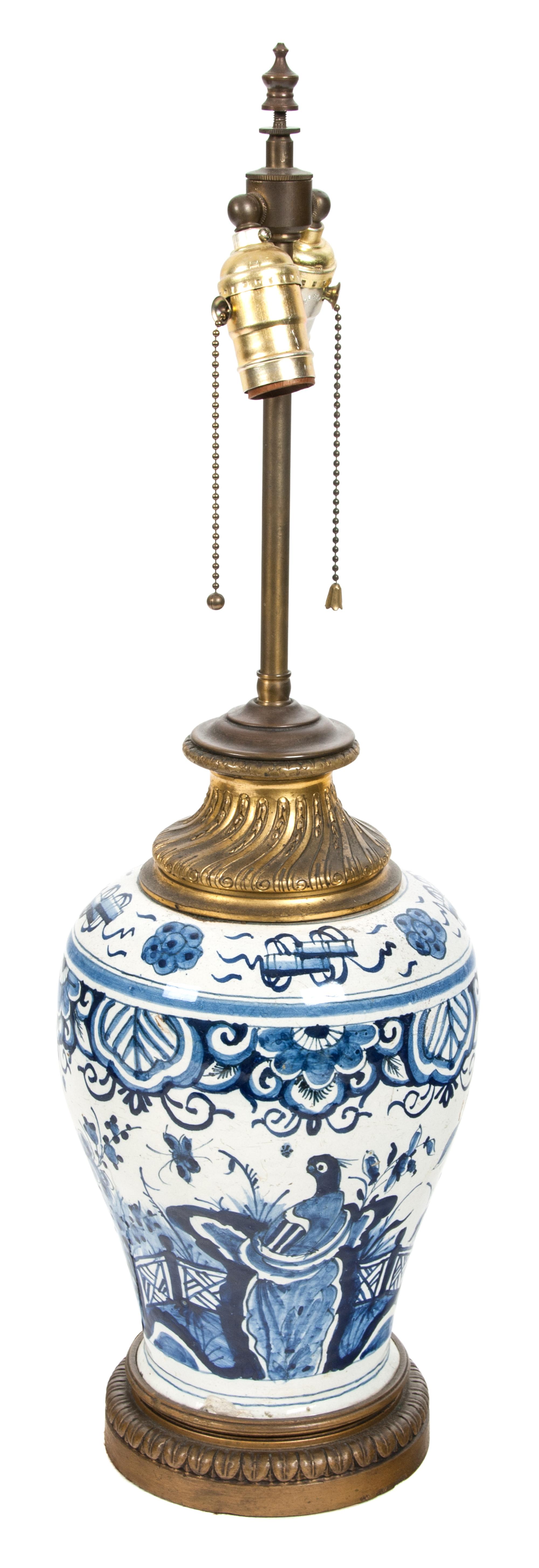 A Delft Earthenware Table Lamp Height 26 inches. — PRE-WAR ERA