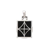 BLACK ONYX, RUBY, AND DIAMOND PENDANT