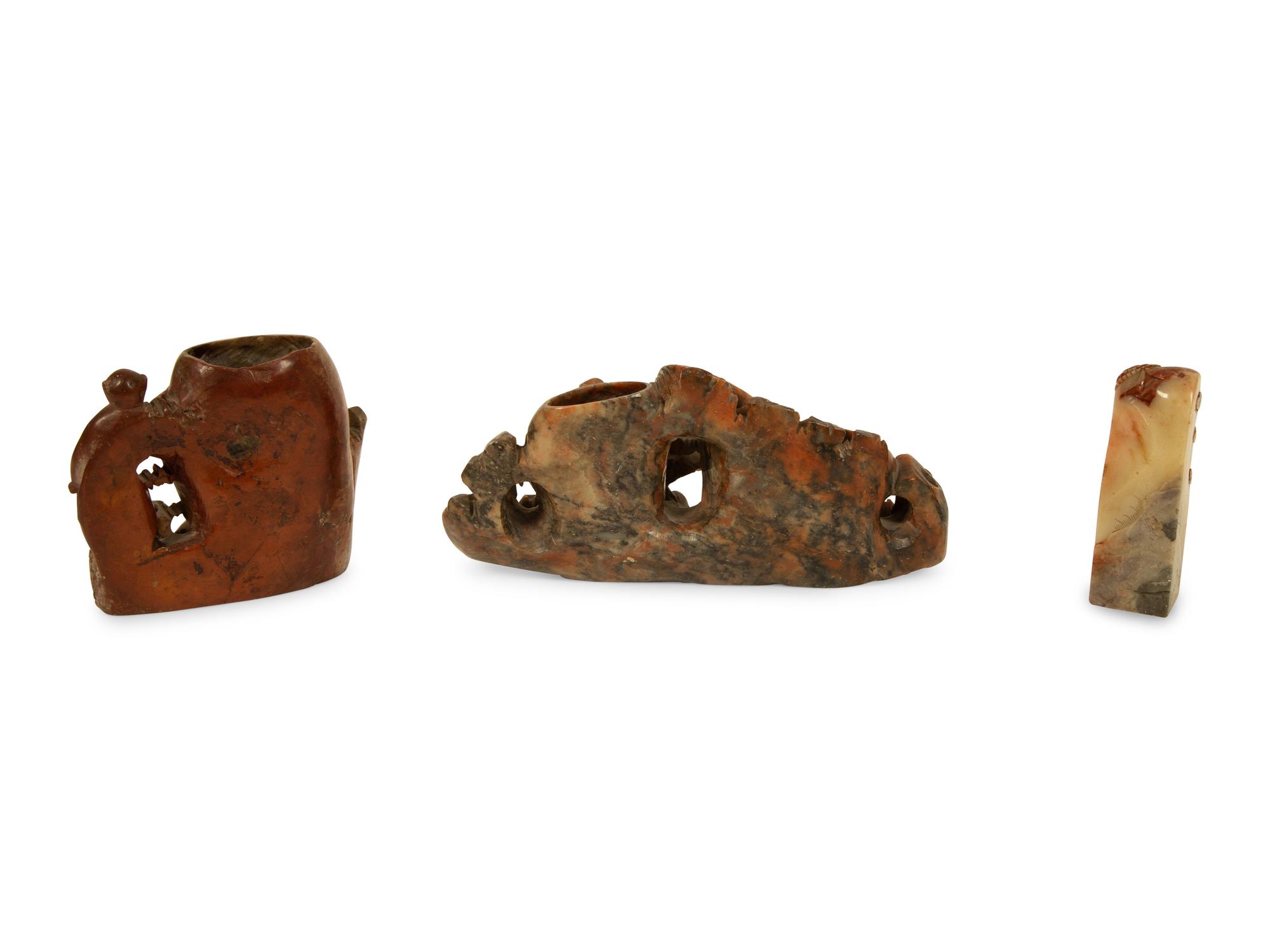 Three Chinese Hardstone Articles