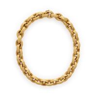 Nicolis Cola, Yellow Gold Hammered Link Necklace