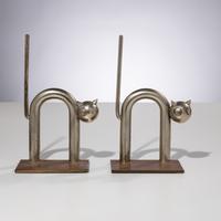 Walter Von Nessen (American, 1889–1943) — Cat Bookends, model 17042, c. 1930 for Chase Brass & Copper Co. New York