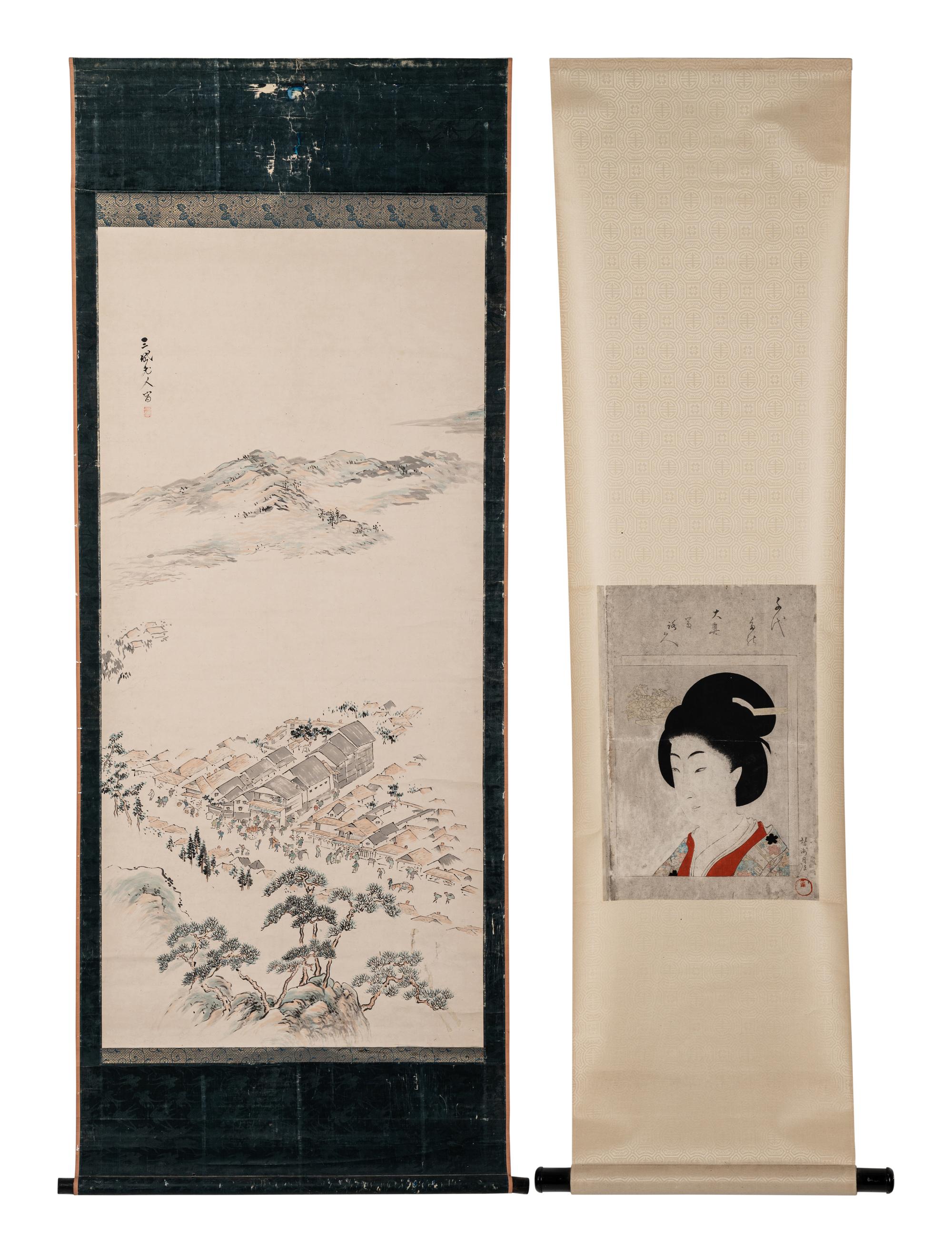 Two Japanese Hanging Scrolls