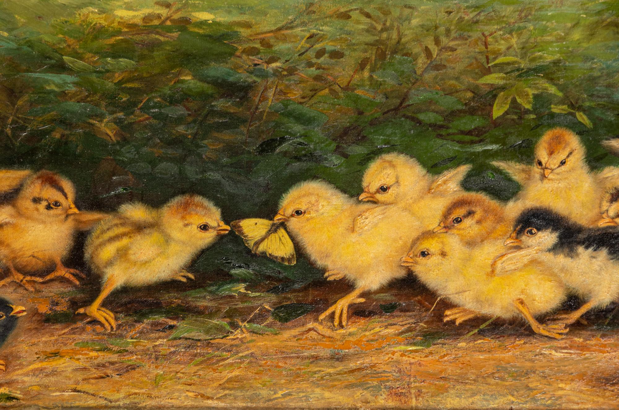 Twenty-five Chicks and a Yellow Butterfly