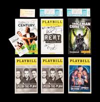 (Theatre Playbills) A group of 6 playbills and theater memorabilia, comprising: