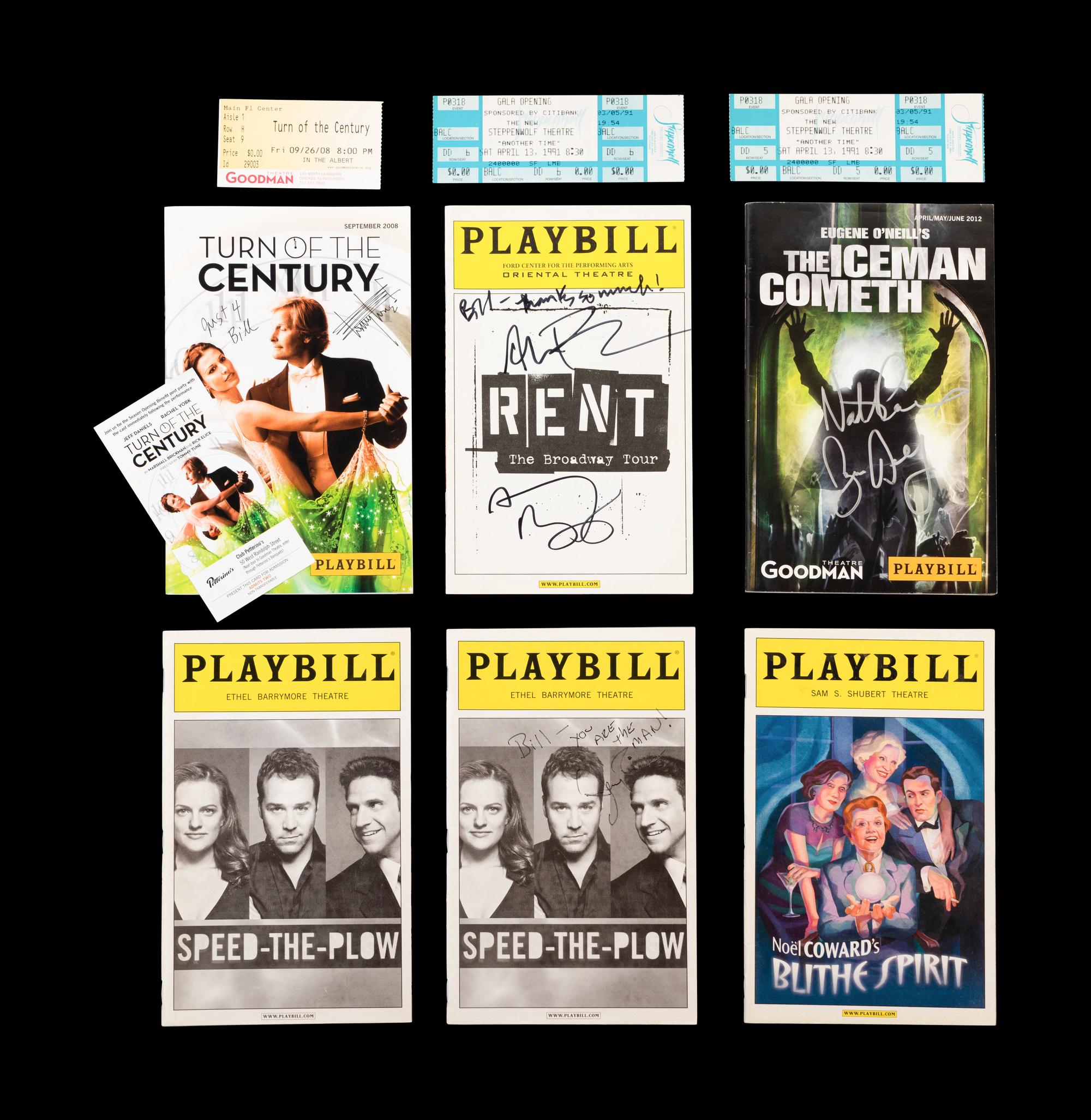 (Theatre Playbills) A group of 6 playbills and theater memorabilia, comprising:
