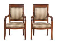 A Pair of Louis Philippe Walnut Fauteuils