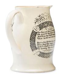 A Liverpool Transfer-Printed Creamware Pitcher with Arms of the United States