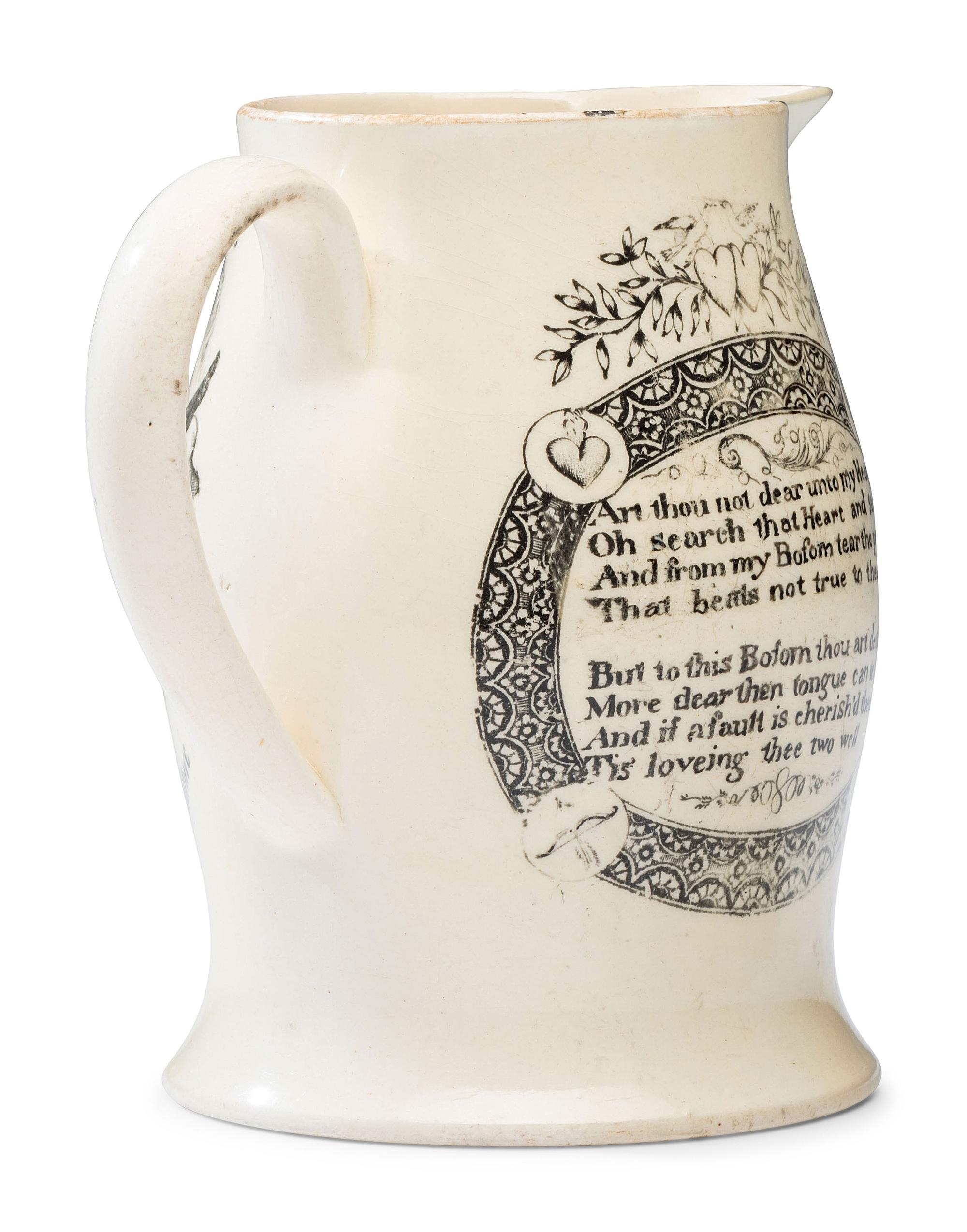 A Liverpool Transfer-Printed Creamware Pitcher with Arms of the United States