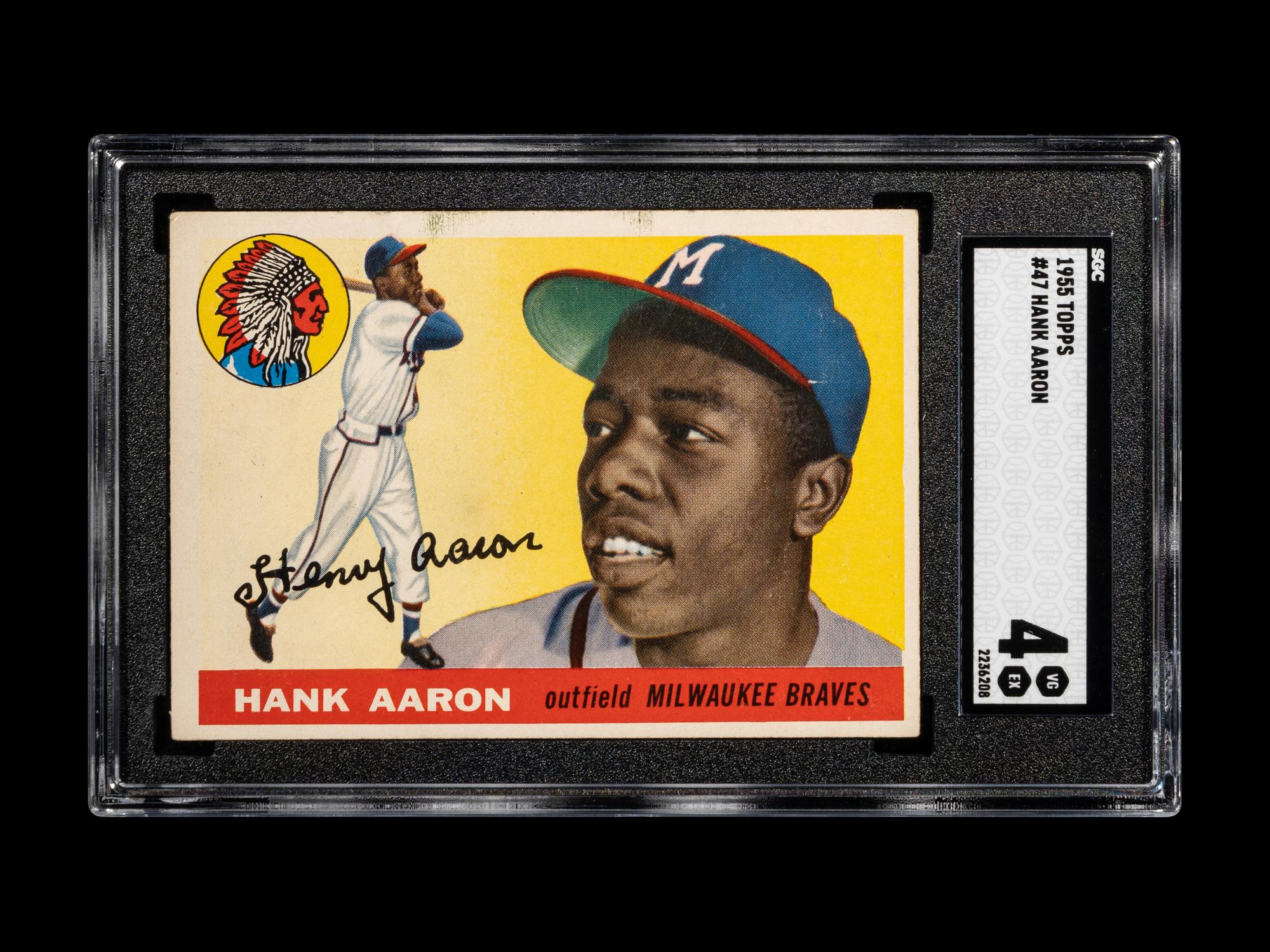 A 1955 Topps Hank Aaron Baseball Card No. 47 (SGC 4)