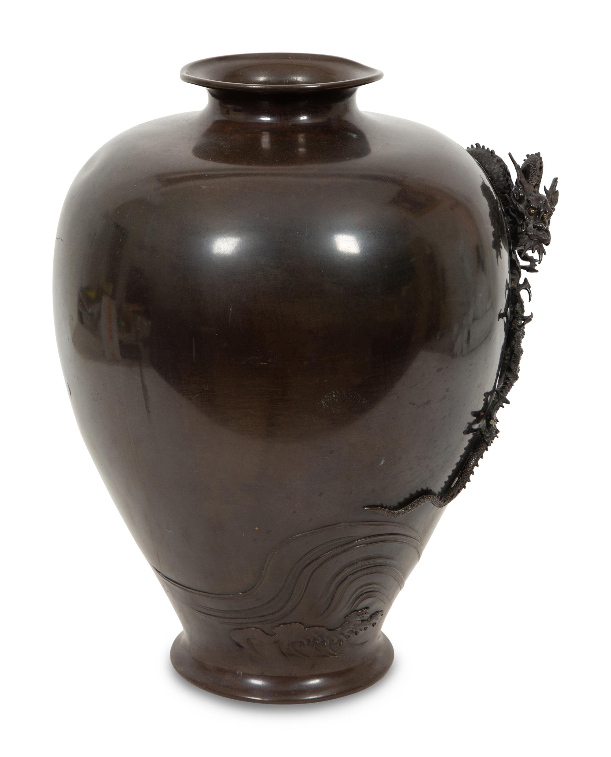 Two Japanese Bronze Vases