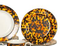 A Nicole Miller Tortoise Pattern Porcelain Dinner Service by Sakura — Circa 1977