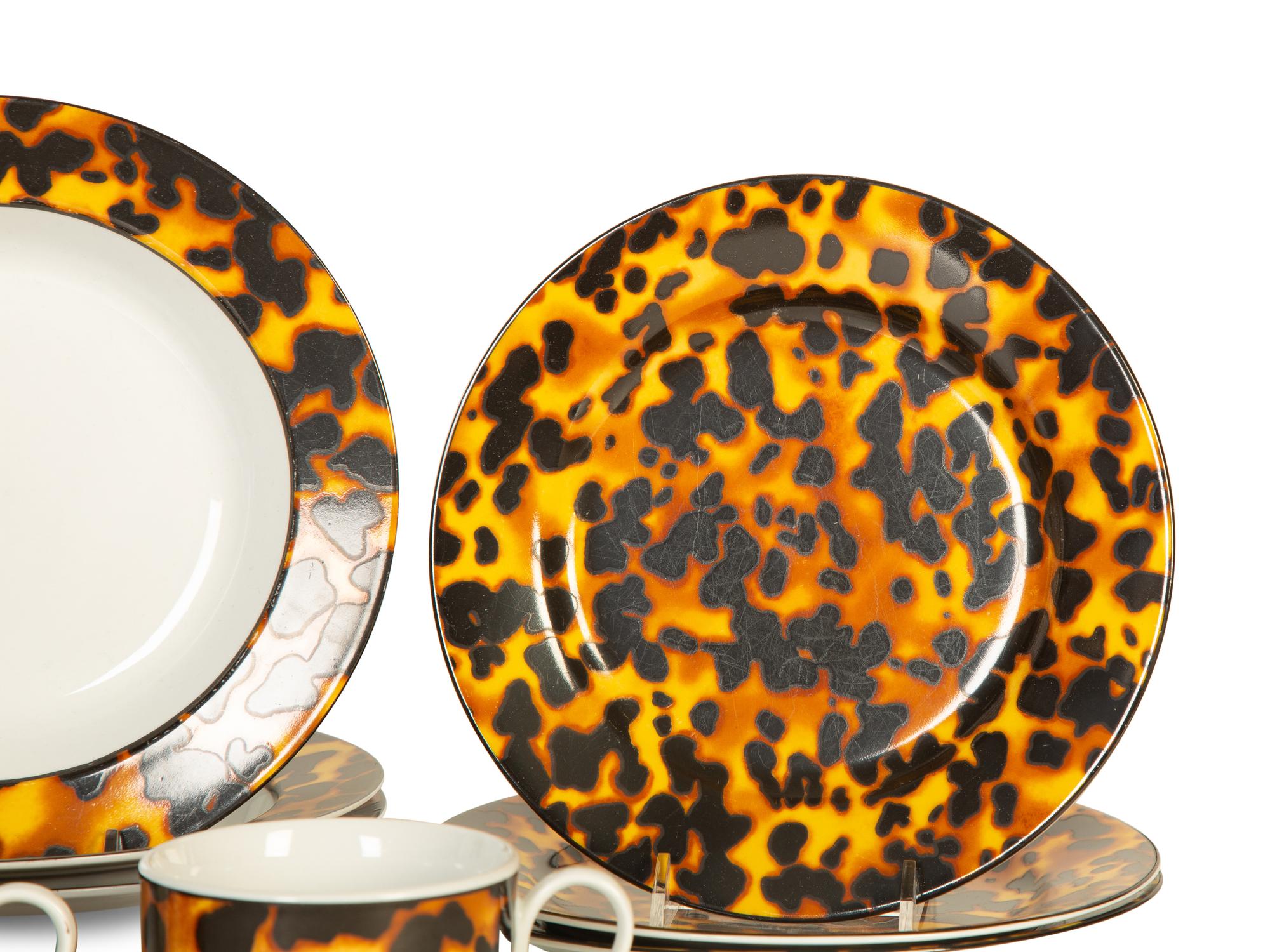 A Nicole Miller Tortoise Pattern Porcelain Dinner Service by Sakura — Circa 1977