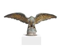 A Large Molded and Gilded Copper Pilot House Eagle