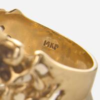 Two 14K Yellow Gold and Diamond Rings