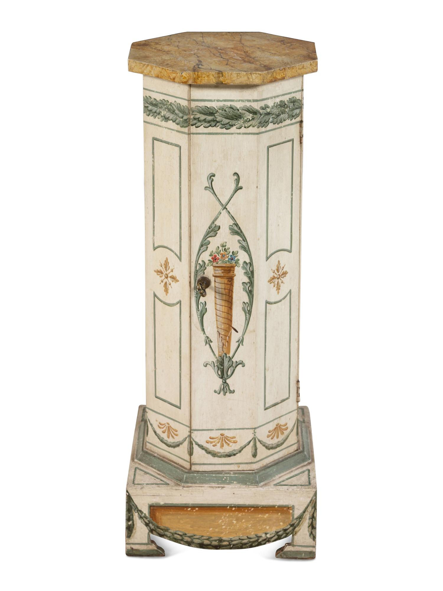 A Continental Painted Wood Pedestal