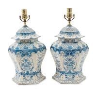 A Pair of Tole Peinte Table Lamps — 20TH CENTURY