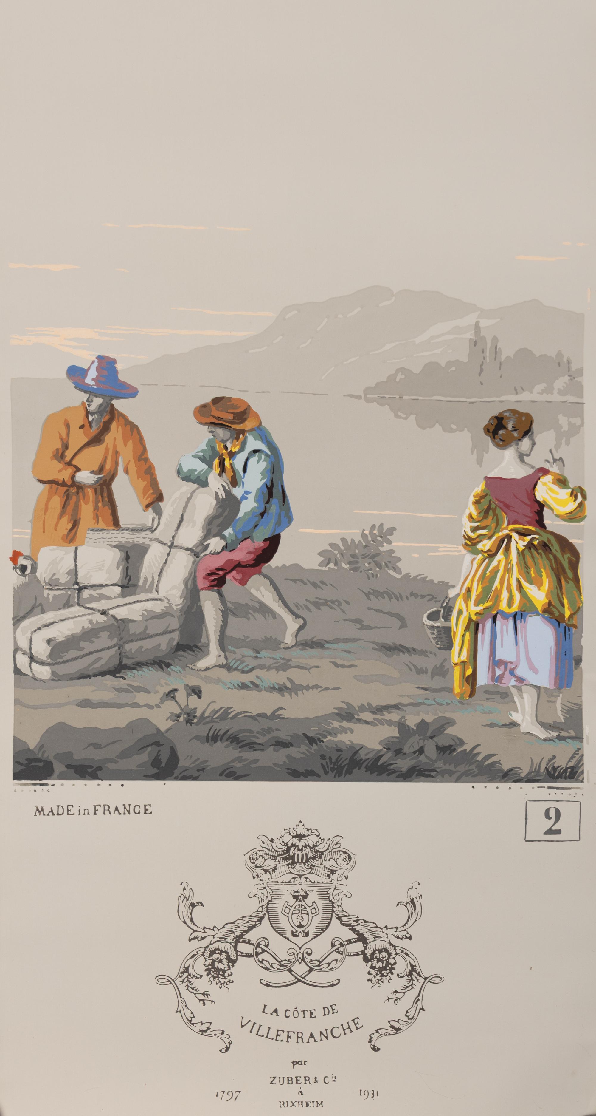 A Complete Set of Fourteen Zuber et Cie. La Cote de Villefranche Wallpaper Panels