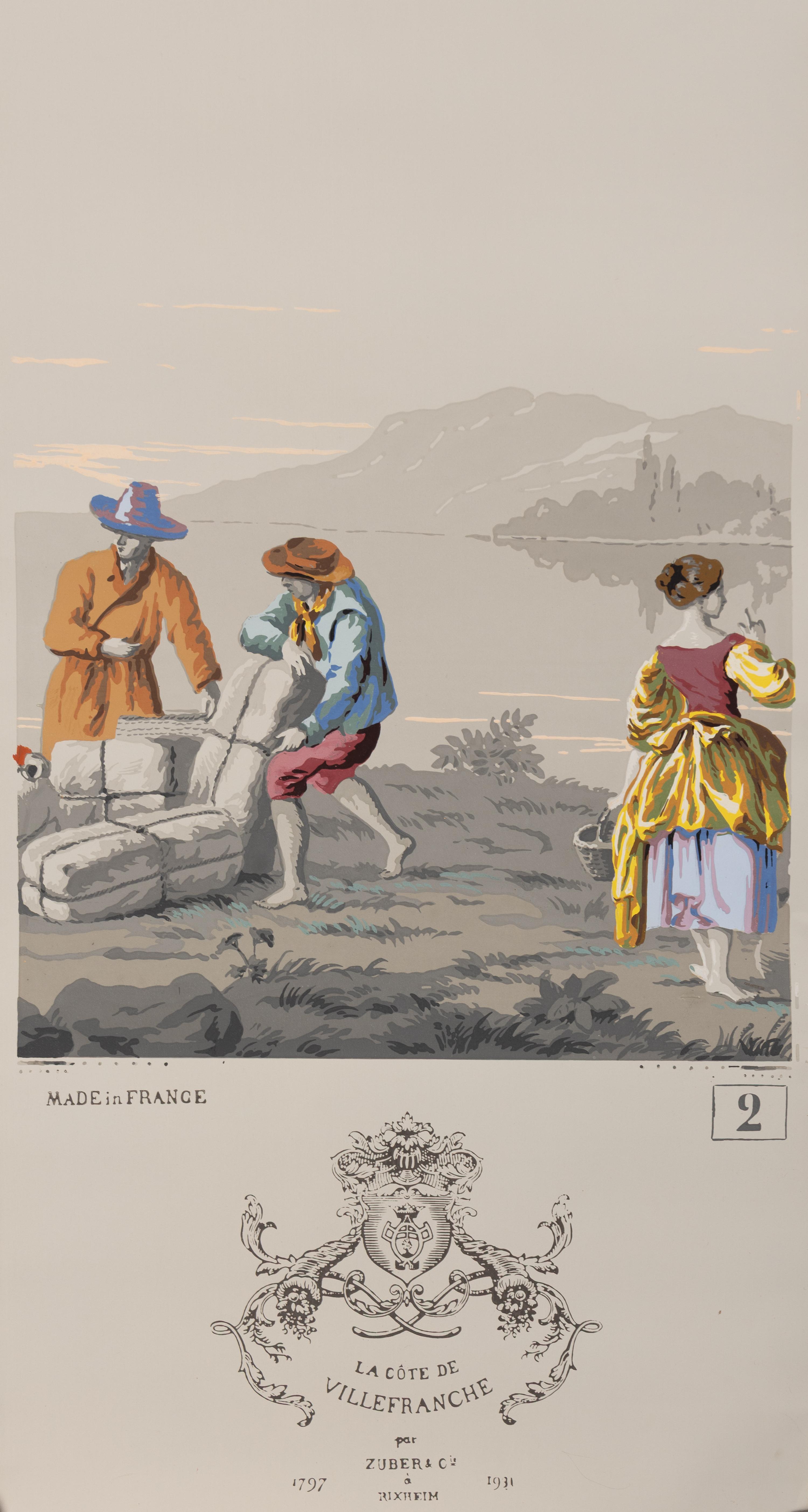 A Complete Set of Fourteen Zuber et Cie. La Cote de Villefranche Wallpaper Panels