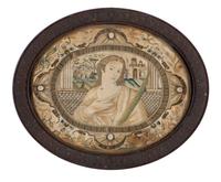 An English Embroidered Portrait Panel
