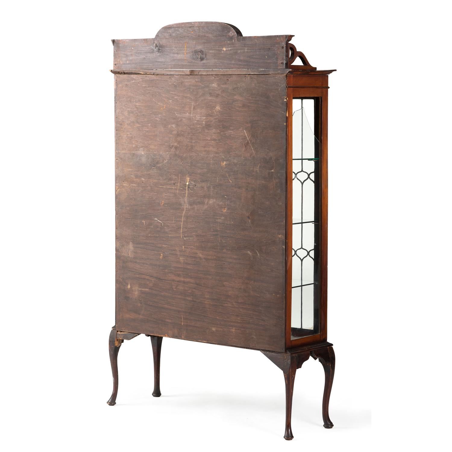 An Aesthetic Movement Inlaid Mahogany Vitrine Cabinet