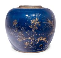 Two Chinese Blue Ground Porcelain Wares
