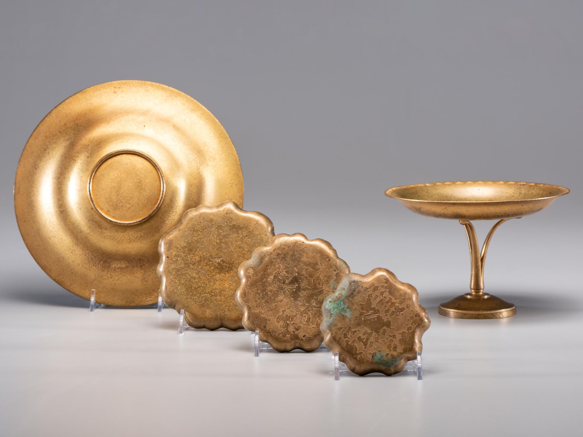Compote and Bowl, together with a set of three nesting trays
