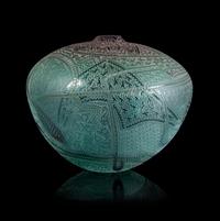 Dick Huss, (American, b. 1946), Tourmaline Green Vase, 1995