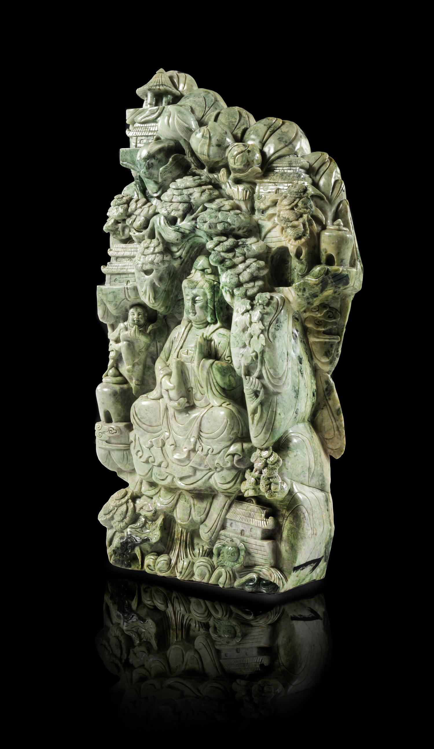 A Massive Jadeite Mountain Height 35 inches. — 20TH CENTURY