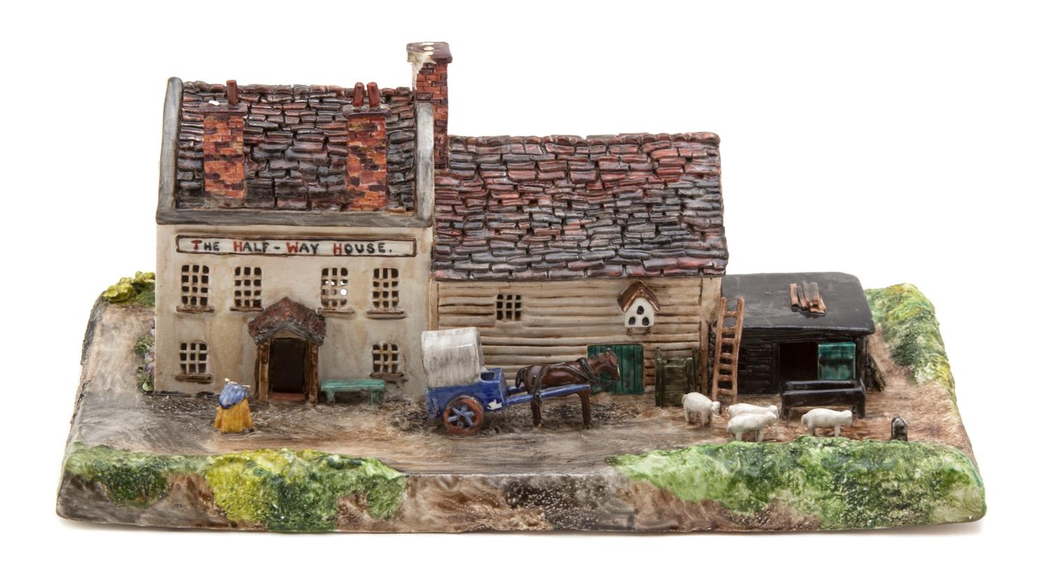 A Chelsea Porcelain Miniature Scene Length 7 1/2 inches. — 19TH CENTURY