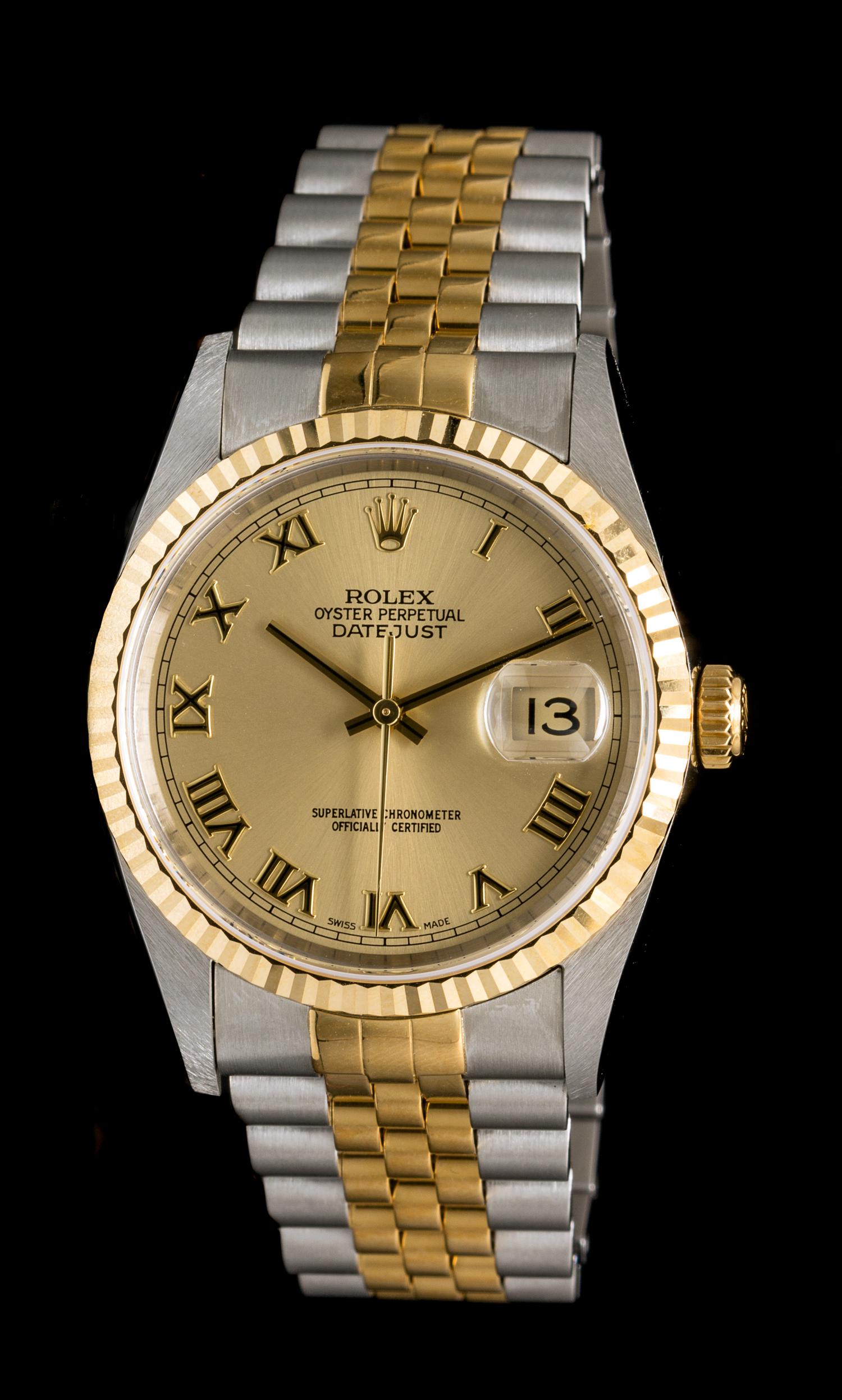 A Stainless Steel and 18 Karat Yellow Gold Ref. 16233 Datejust Wristwatch, Rolex,