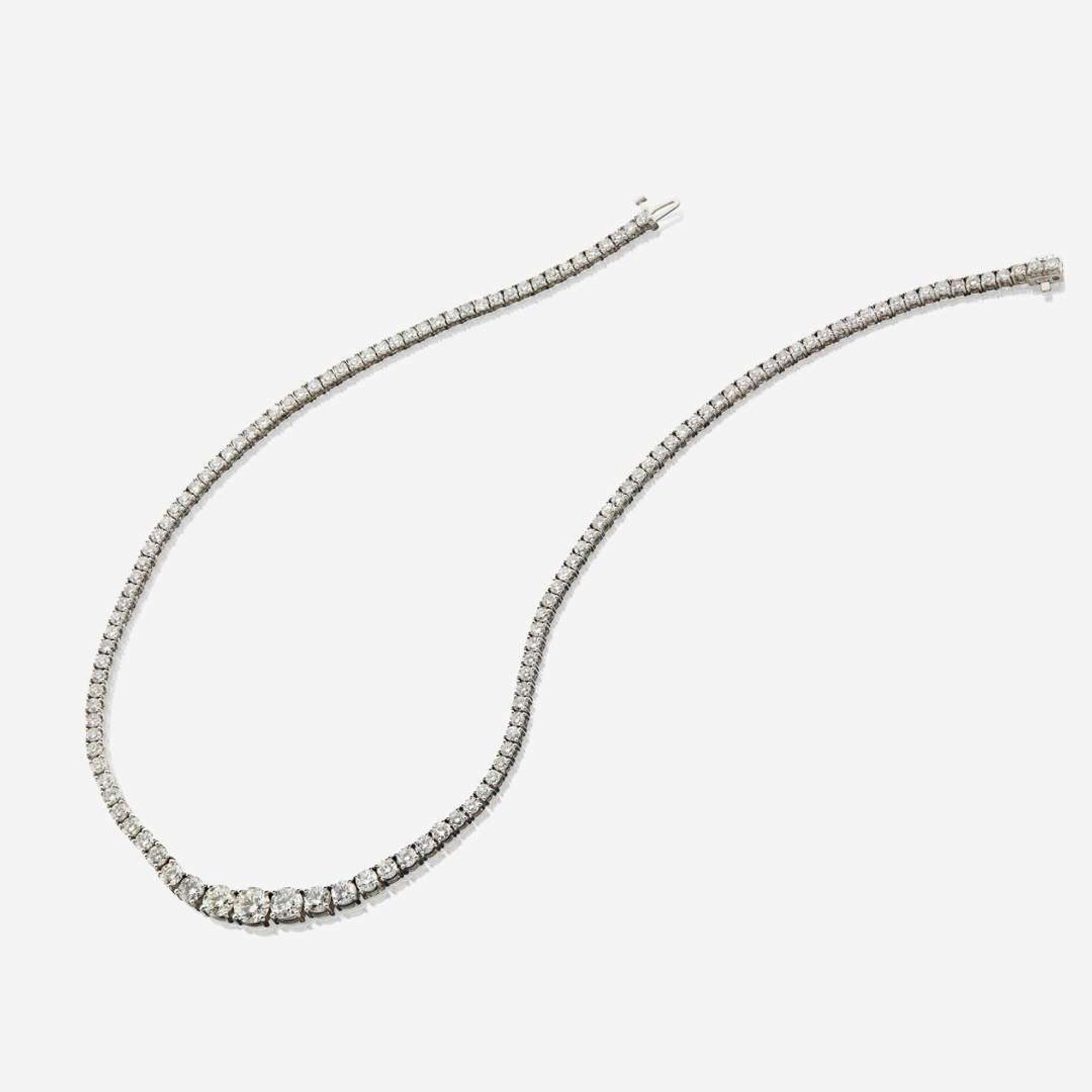 A diamond and white gold rivière necklace