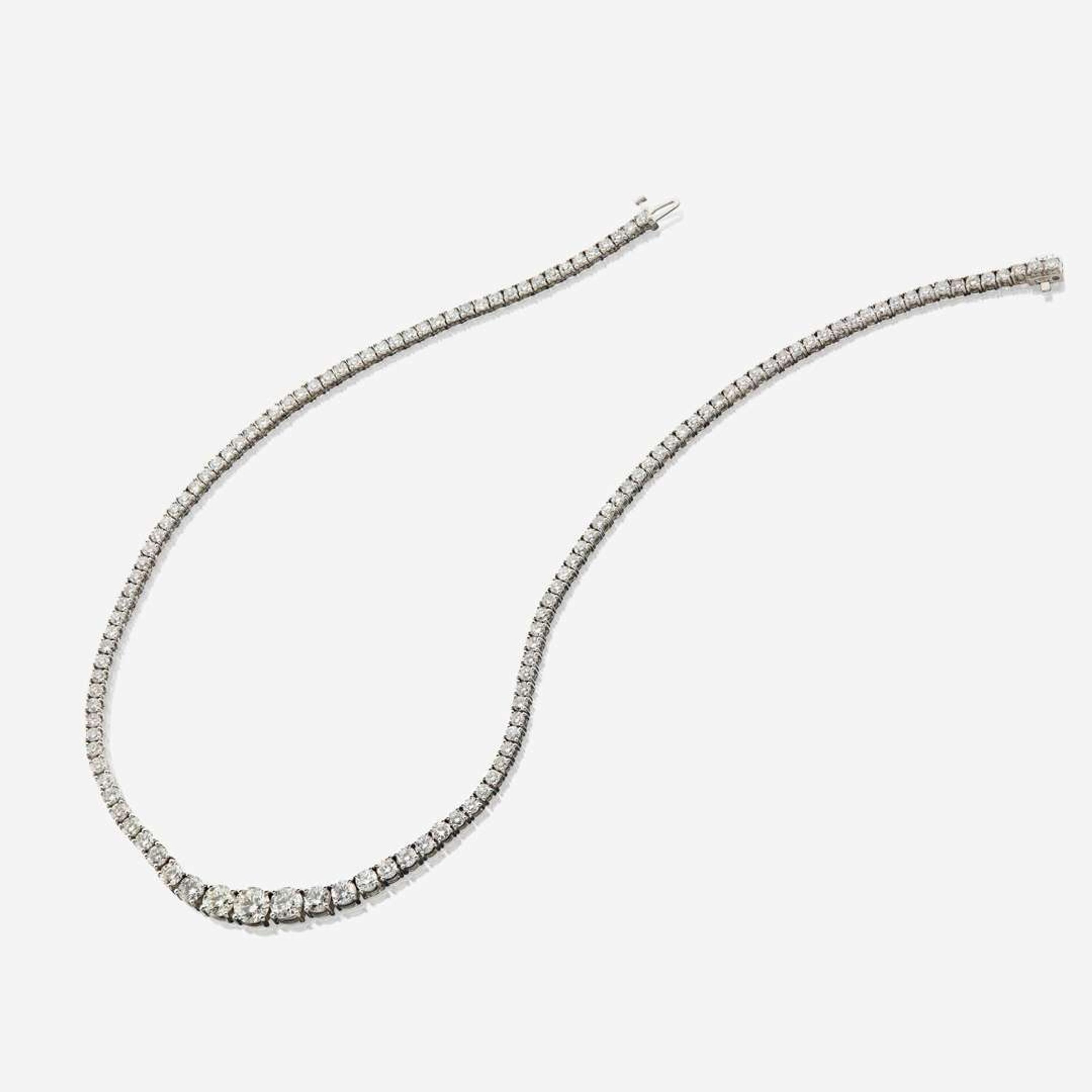 A diamond and white gold rivière necklace