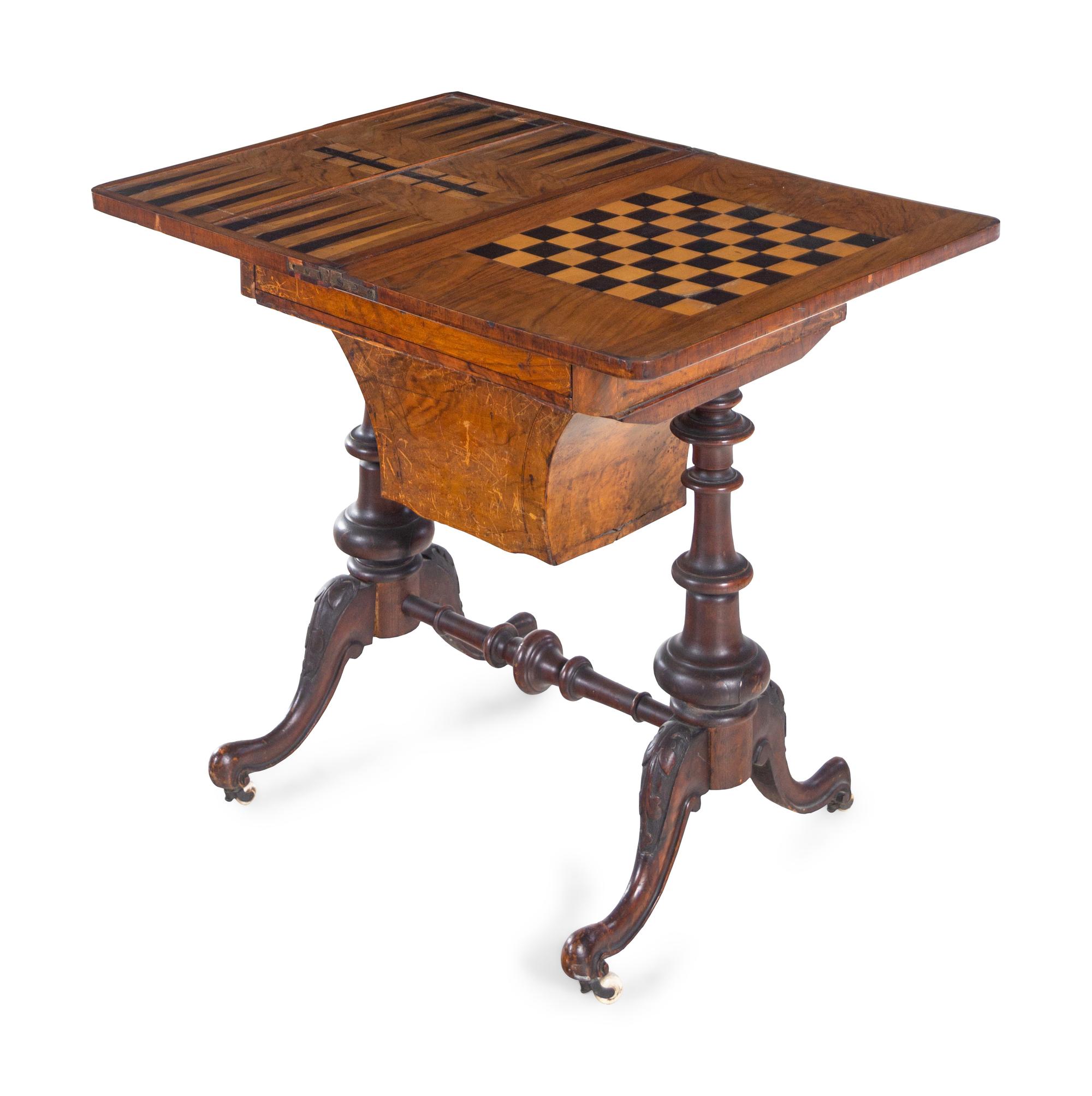 A Late William IV Walnut Game Table