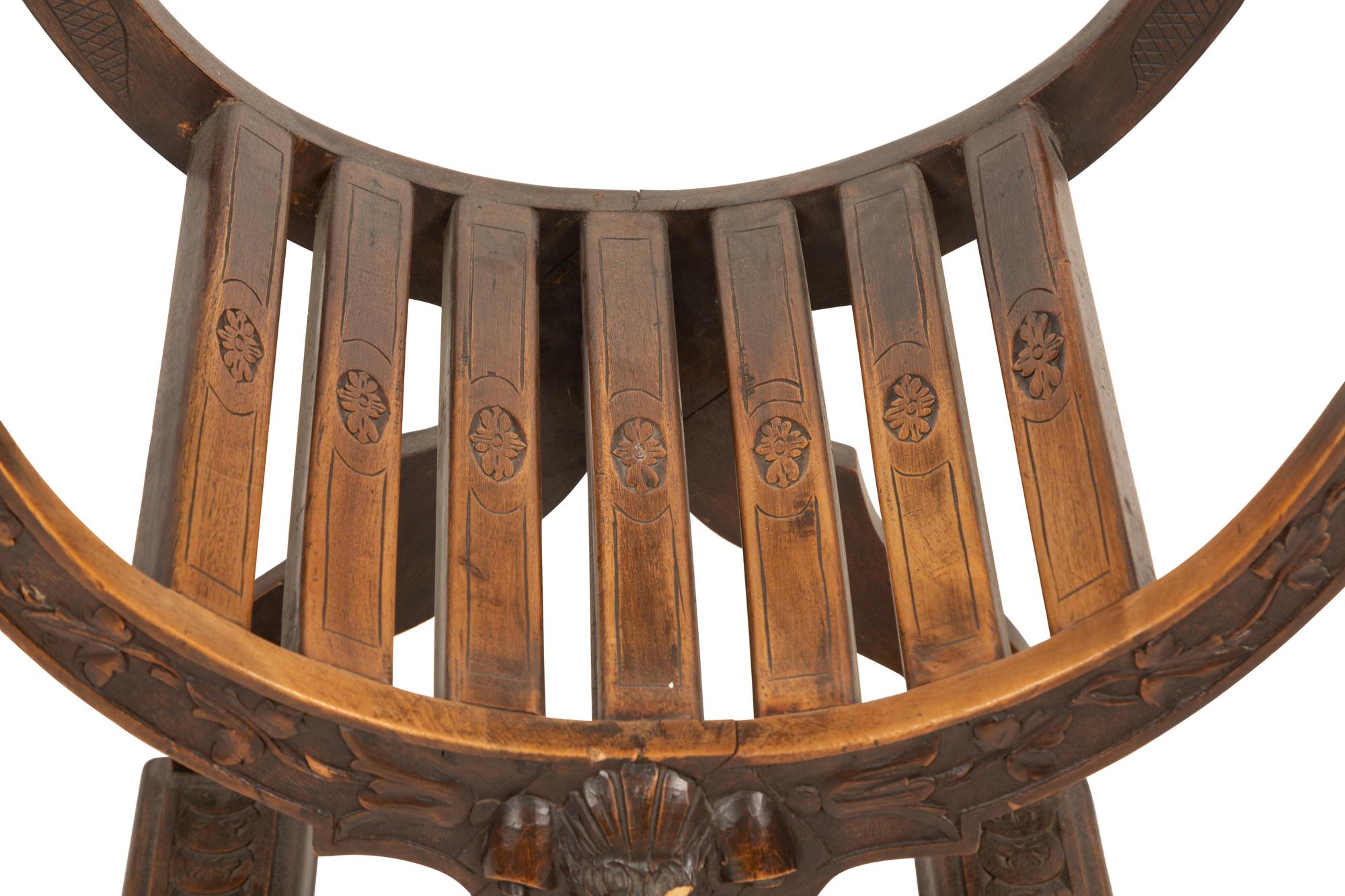 An Italian Savonarola Style Armchair