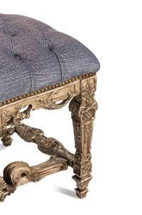A Pair of Italian Baroque Style Silvered Wood Benches