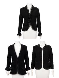 Three Chanel Black Knit Cardigans, 2000s