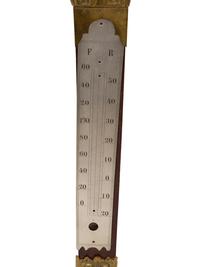 A Continental Carved Wood and Gilt Bronze Thermometer