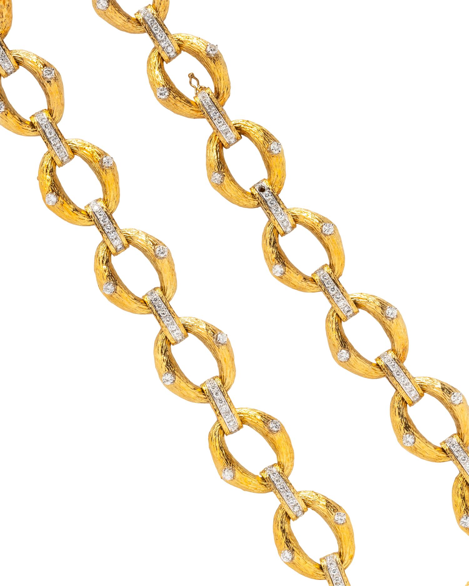 YELLOW GOLD AND DIAMOND CONVERTIBLE NECKLACE AND CLIP EARRINGS SET