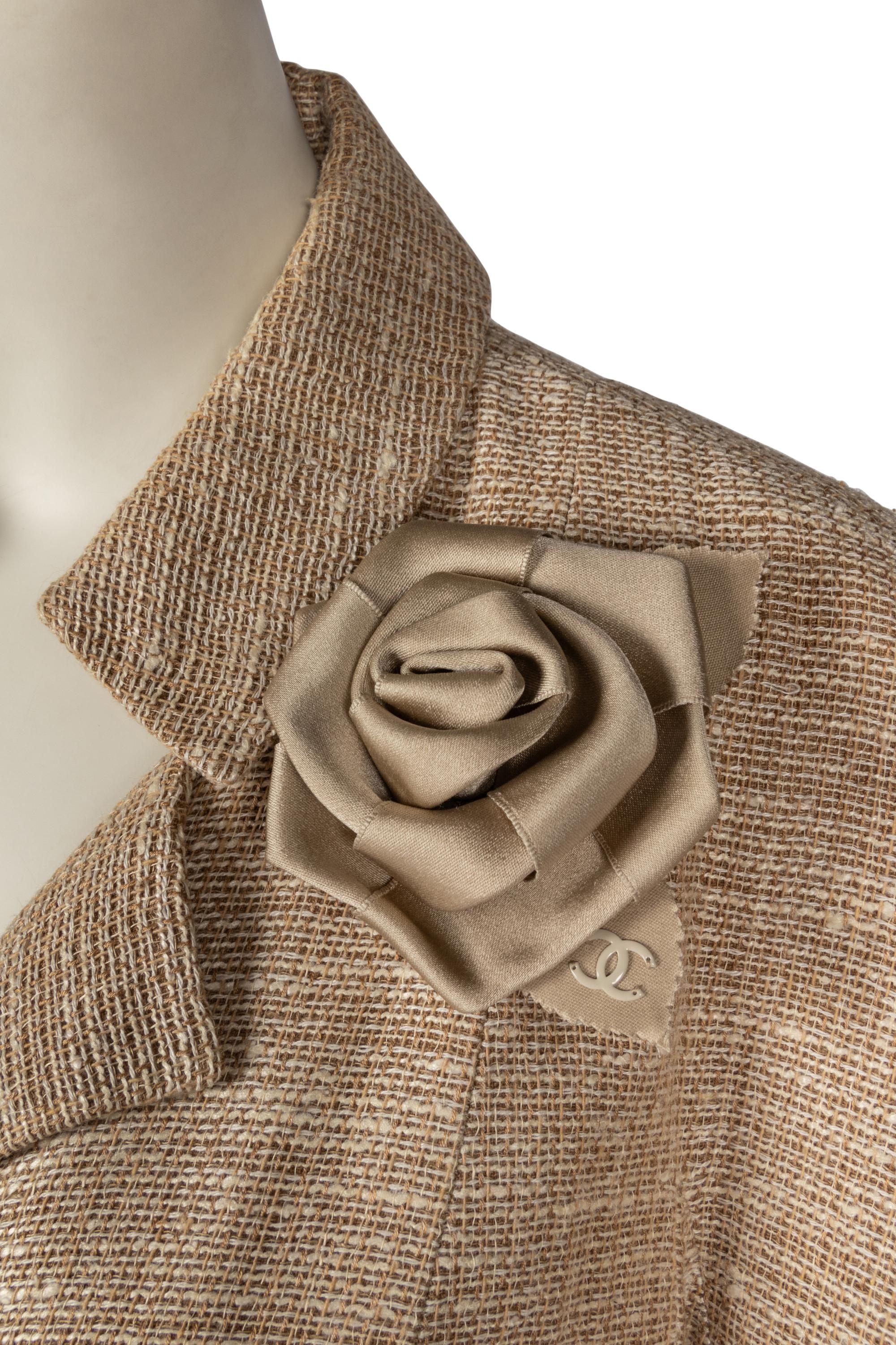 Chanel Linen Jacket with Camellia